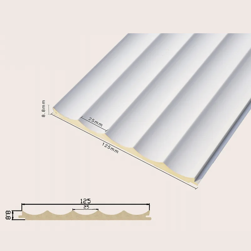 125 Pevný zapustený 5-mriežkový drážkovaný stenový panel